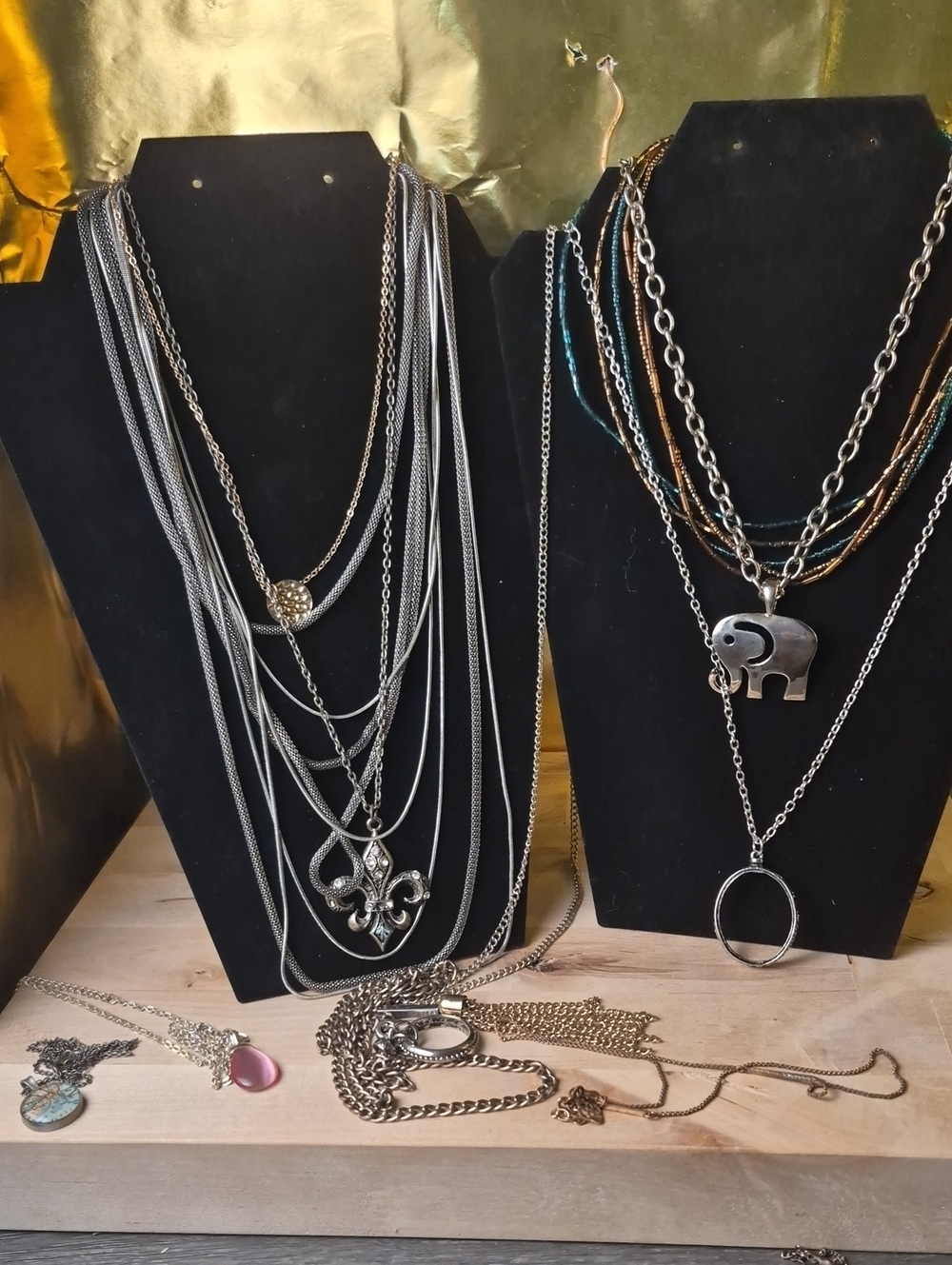 Silver Multi-Layer  Necklace,Fleur Necklace